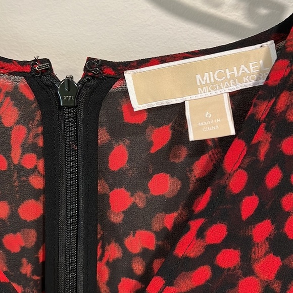 Michael Kors - 6, red/black animal print dress - Picture 3 of 11